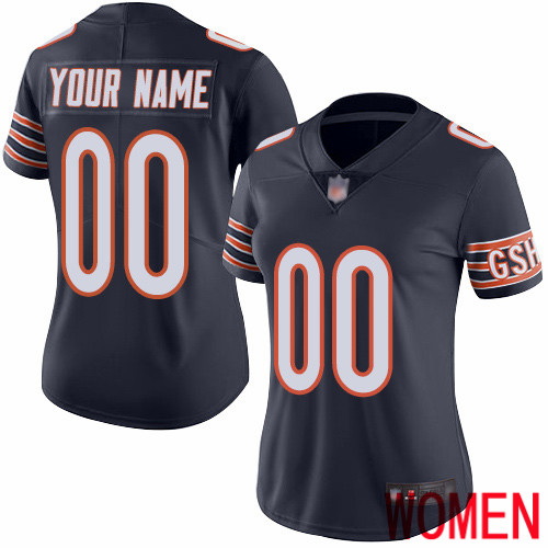 Limited Navy Blue Women Home Jersey NFL Customized Football Chicago Bears Vapor Untouchable